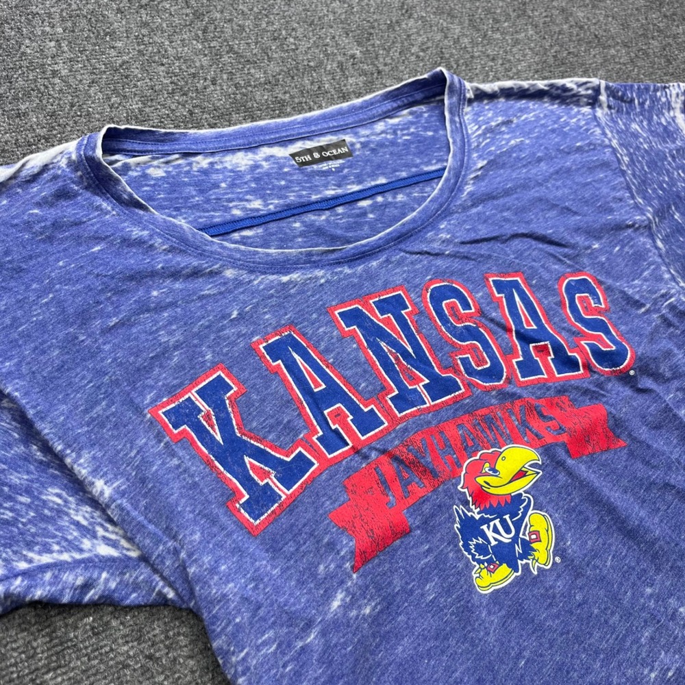 5th & Ocean Kansas Jayhawks NCAA Gameday Burnout Blue Varsity T-Shirt